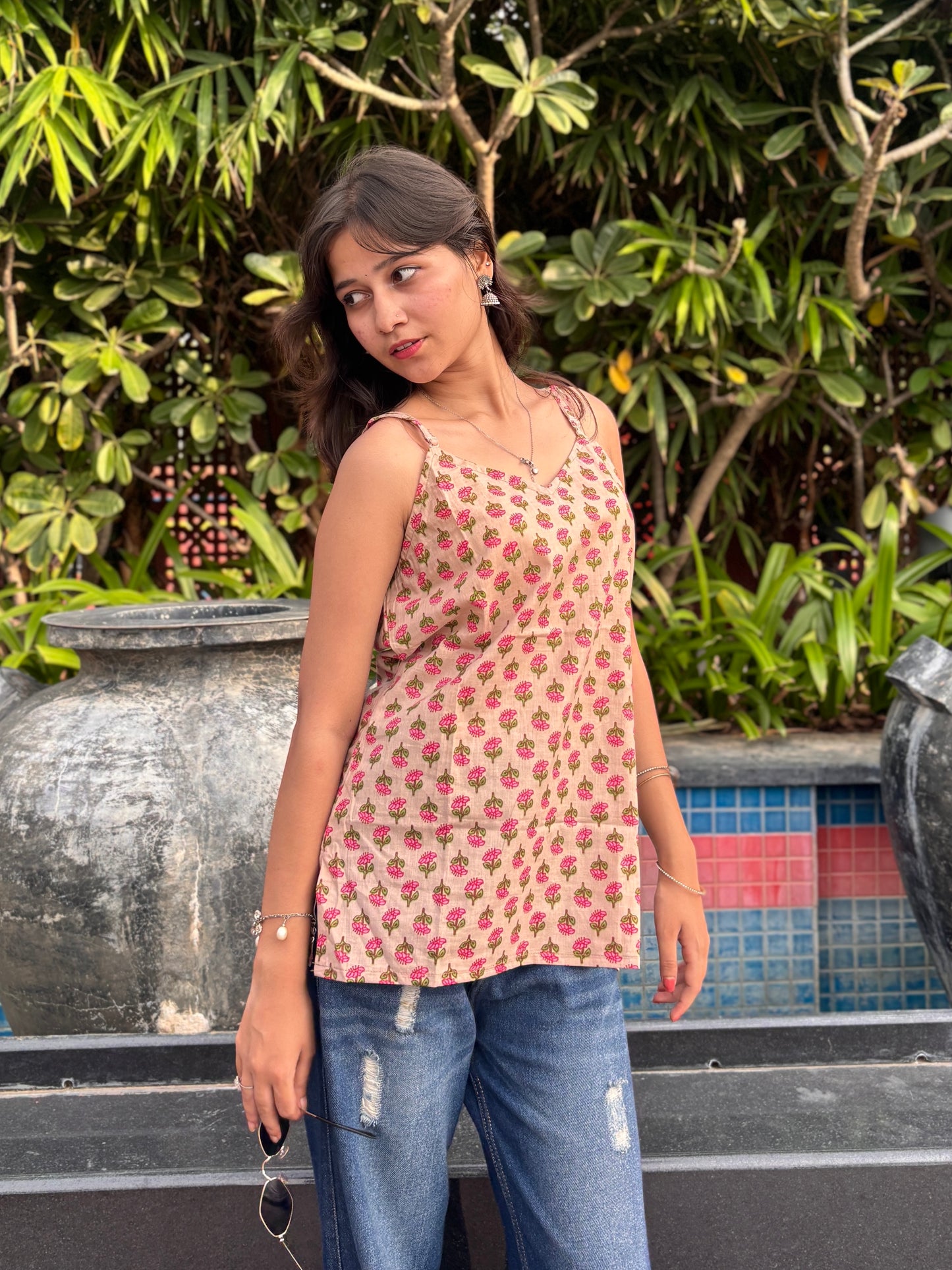 Blush Blossom Cotton Kurti