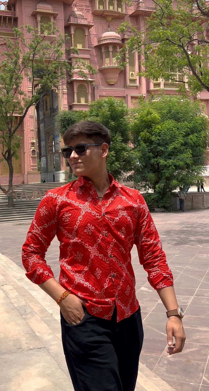 Laal Bandhej Charm shirt