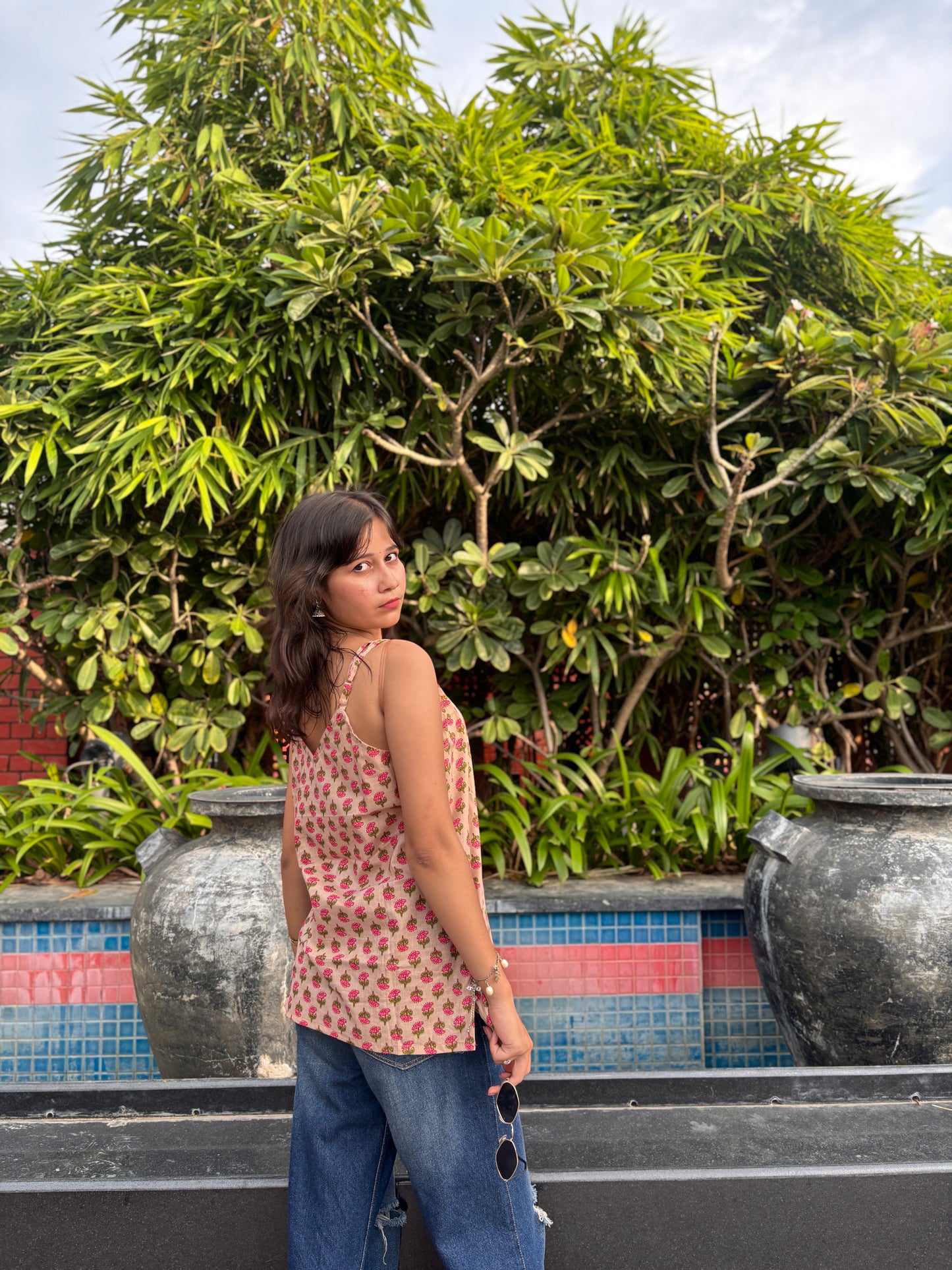 Blush Blossom Cotton Kurti