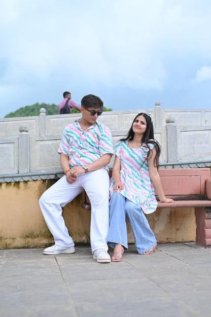 Pastel Wave Matching Couple Set