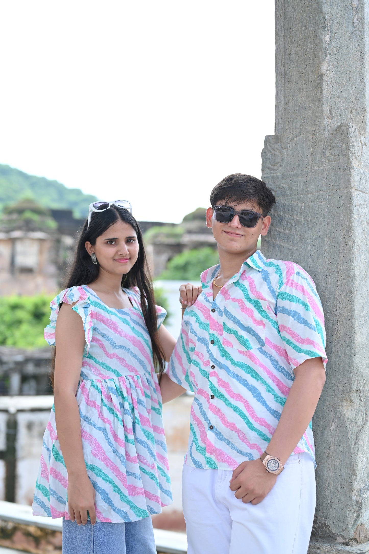 Pastel Wave Matching Couple Set