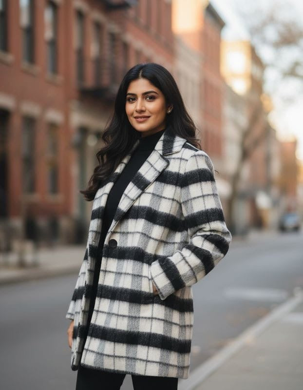 The Uptown Wool Check Coat