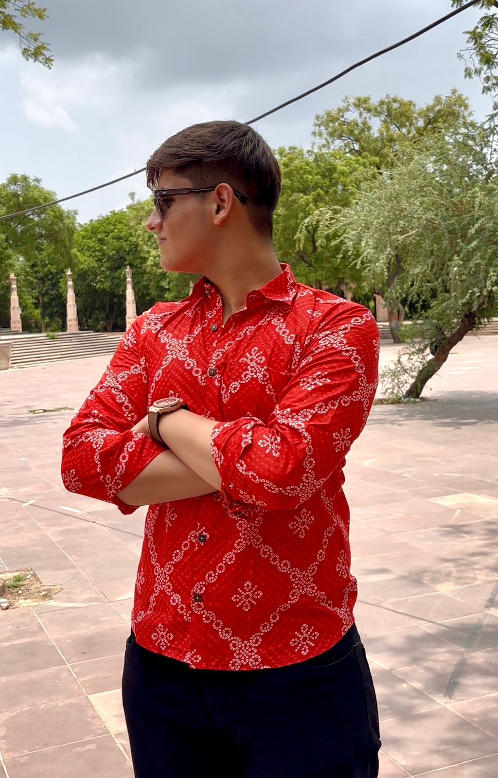 Laal Bandhej Charm shirt