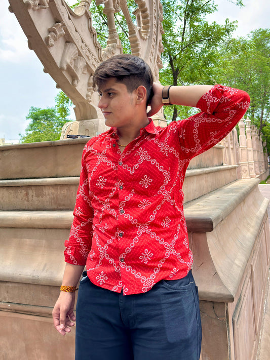 Laal Bandhej Charm shirt