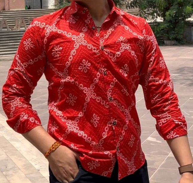 Laal Bandhej Charm shirt